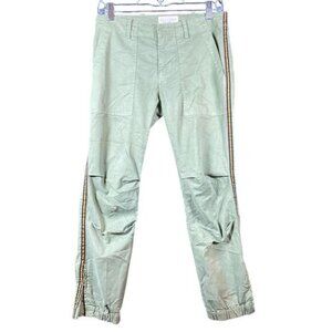 Nili Lotan Womens Pants Green Mid Rise Ankle Zip Cropped Stretch Military 0